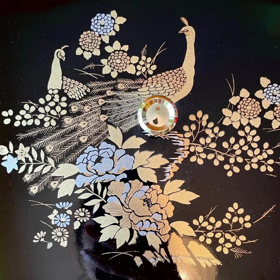 Black Lacquered Box with Gold Peacock Design image indicator(2)