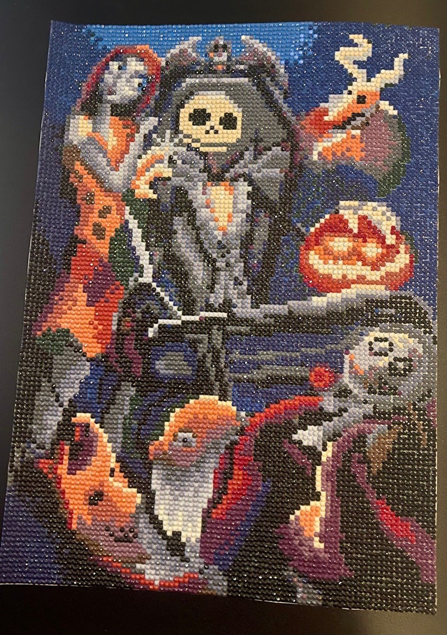 Jack Skellington, Sally & Santa Completed Diamond Art