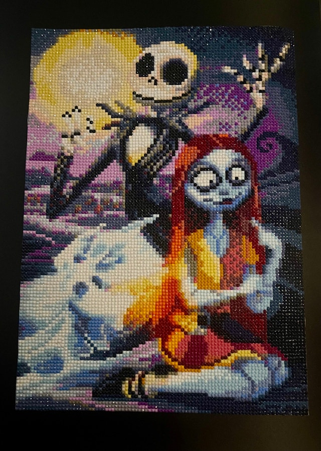 Jack Skellington & Sally Completed Diamond Art