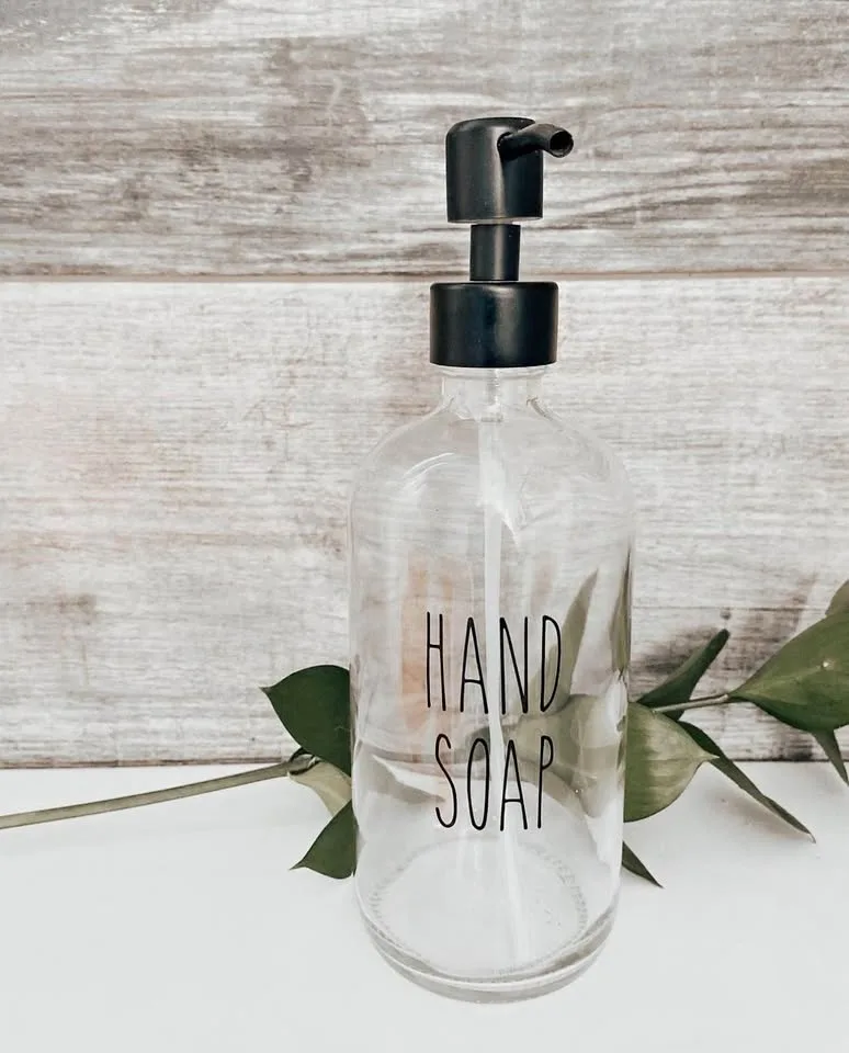 Glass Hand and Dish Soap Bottles