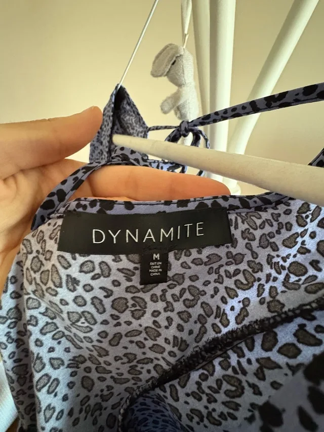 DYNAMITE Blue leopard dress print image indicator(2)