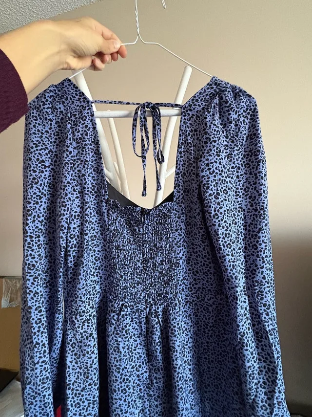 DYNAMITE Blue leopard dress print image indicator(3)