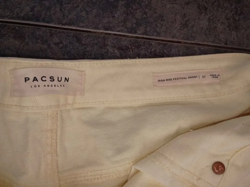 Yellow shorts waist 27 pacsun image indicator(3)