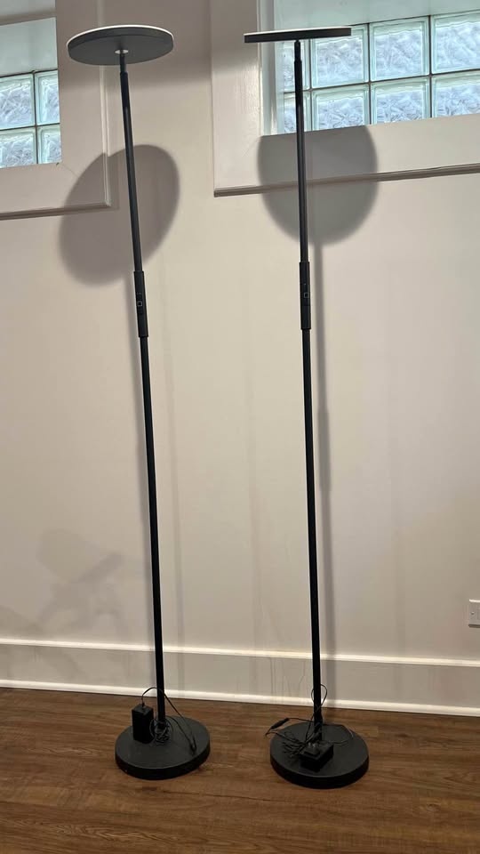 2 standing floor lamps