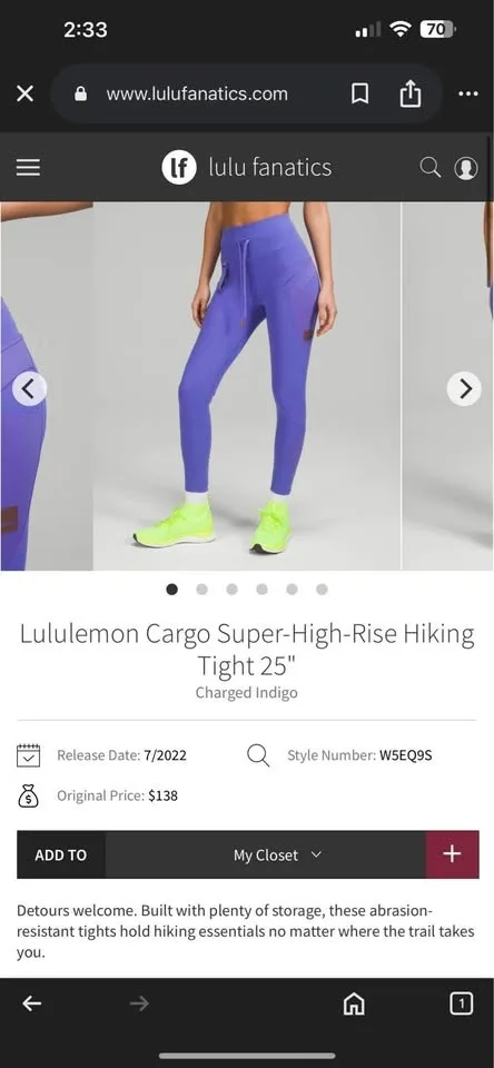 Lululemon Hiking Pants - Usually out of stock image indicator(6)