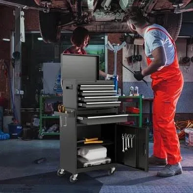 New 2-in-1 Rolling Tool Chest with 5 Sliding Lockable Drawers/24 image indicator(5)