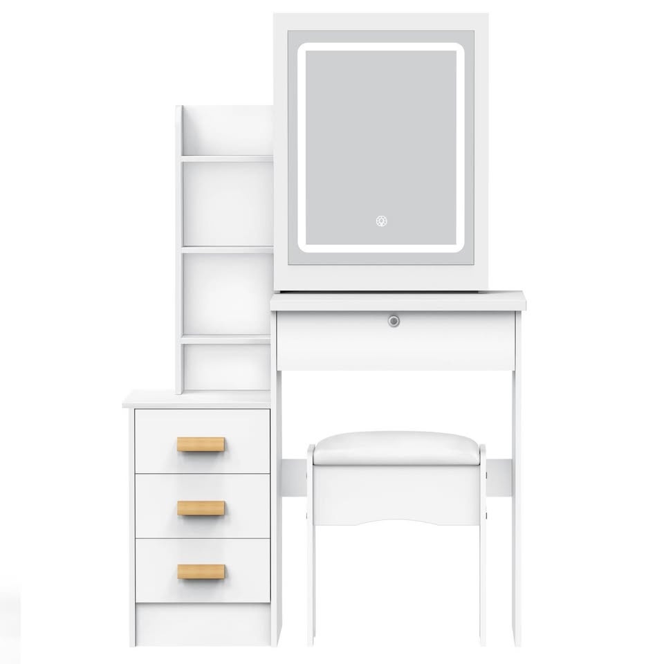 Kids Vanity Desk with Sliding Mirror & LED Lights - photo 2