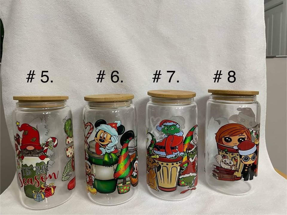 Christmas themed 16oz glass tumblers - photo 2