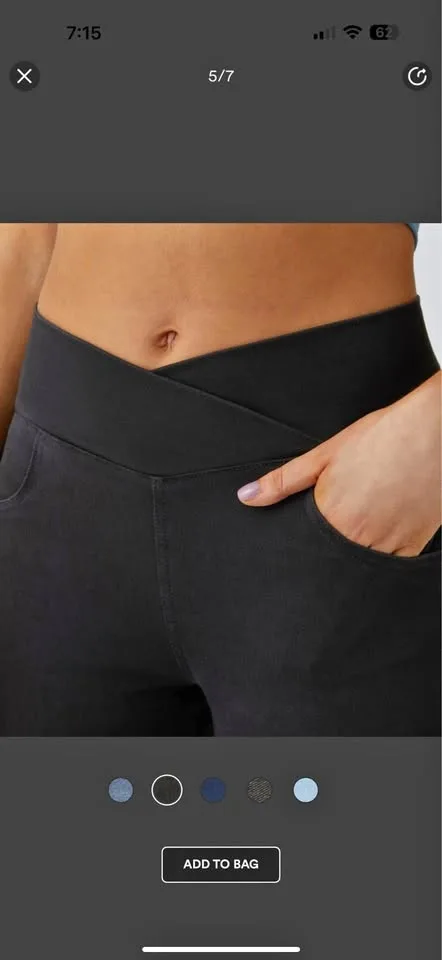 Halara Leggings High Waisted Crossover Knit Denim size S