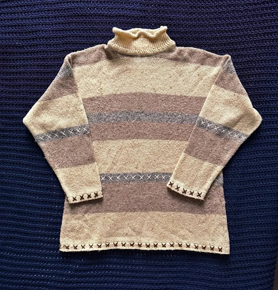 Vintage Mock Neck Knit Sweater