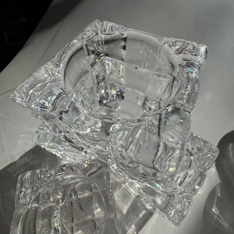 Vintage MCM Heavy Glass Candle Holder Great Price image indicator(2)