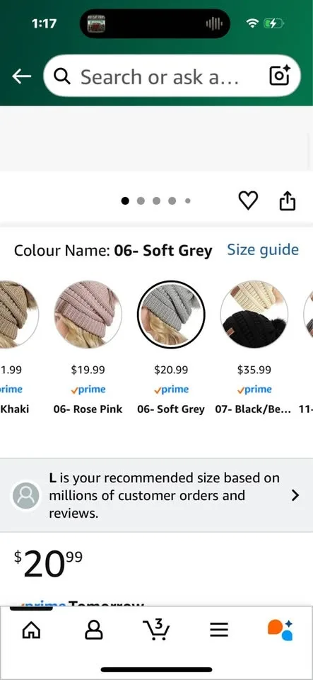 Women's Pom Pom Grey knit Hat "Queen Fur" image indicator(2)