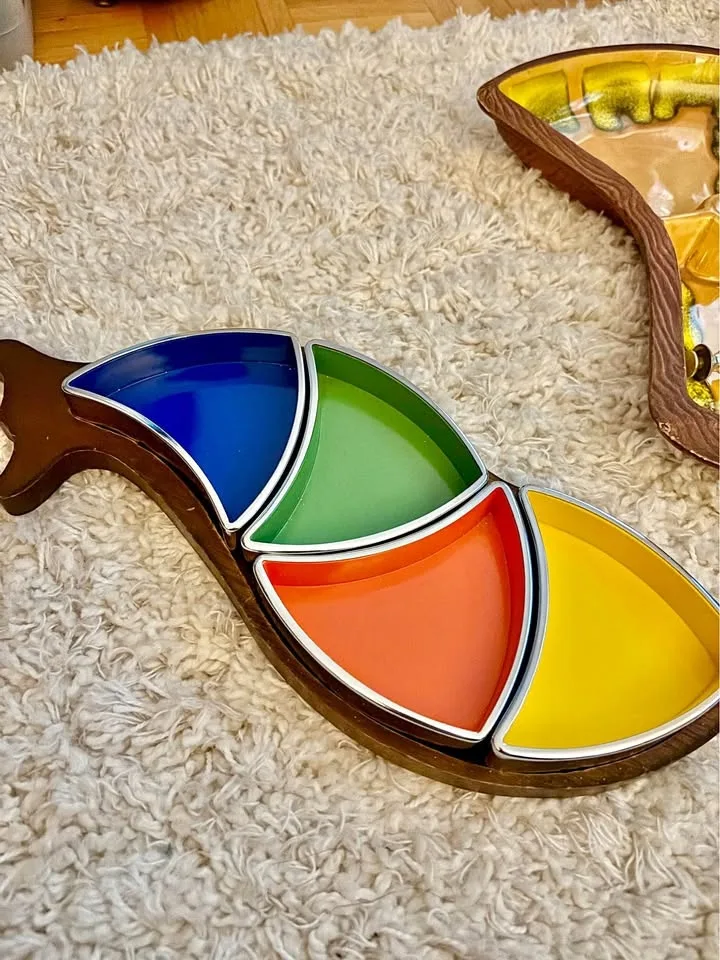 MCM Wood & Melamine Fish Shaped Serving Tray thumbnail