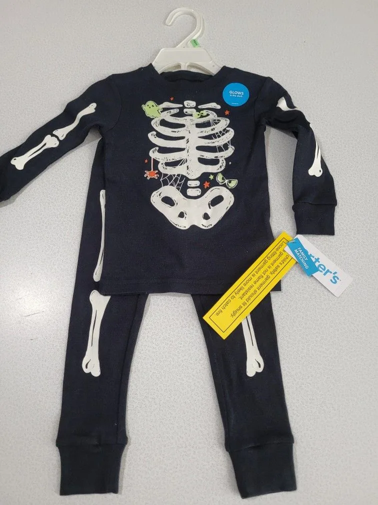 Baby Carter's Halloween glow in dark pajama Set Size 18 mo NWT thumbnail