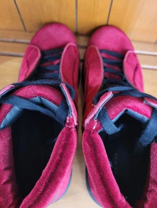 Zara Man EU 44 US 11.5 Red / Maroon Velvet Sneaker Boots image indicator(5)