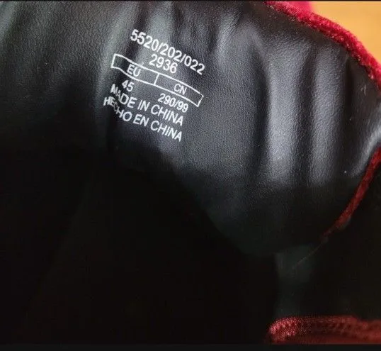 Zara Man EU 44 US 11.5 Red / Maroon Velvet Sneaker Boots image indicator(7)