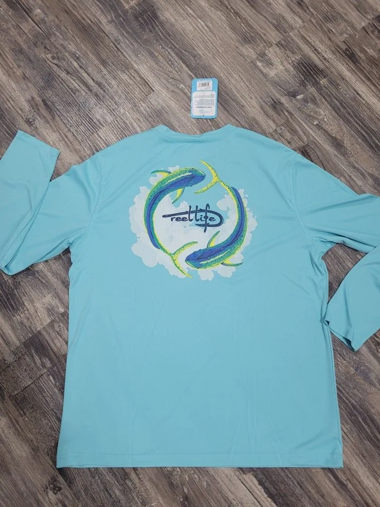 New Men's Reel Life Fishing Shirt Size Large thumbnail