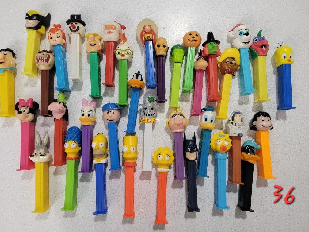 PEZ Dispensers Cartoon Donald Simpsons Flintstones Lot thumbnail