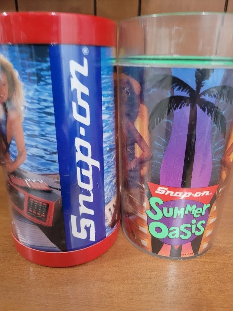 Lot of 2 SNAP-ON TOOLS Vintage Thermo-Serv Tool Girl Mug image indicator(5)