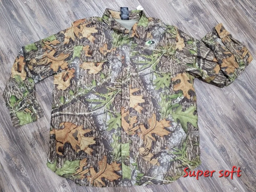 New Mossy Oak Shirt Mens XXL Button Up Camo Heavy Hunting thumbnail