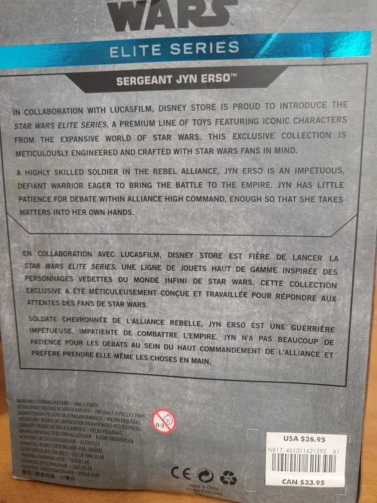 Star Wars Disney Store Elite Series JYN Die Cast Figure Rogue On image indicator(3)