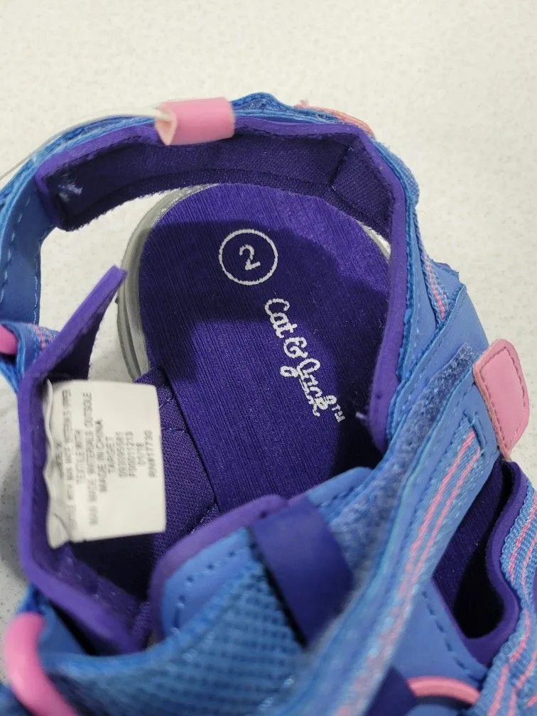 New Cat & Jack Fisherman Camp Shoes Hiking Sandals Purple Blue G image indicator(2)