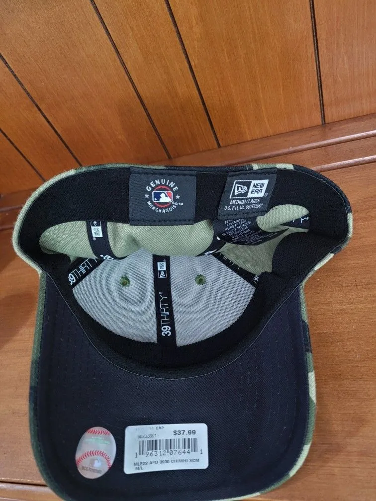 New Era Chicago White Sox Camo Hat Fitted M/L Green Armed Forces image indicator(6)