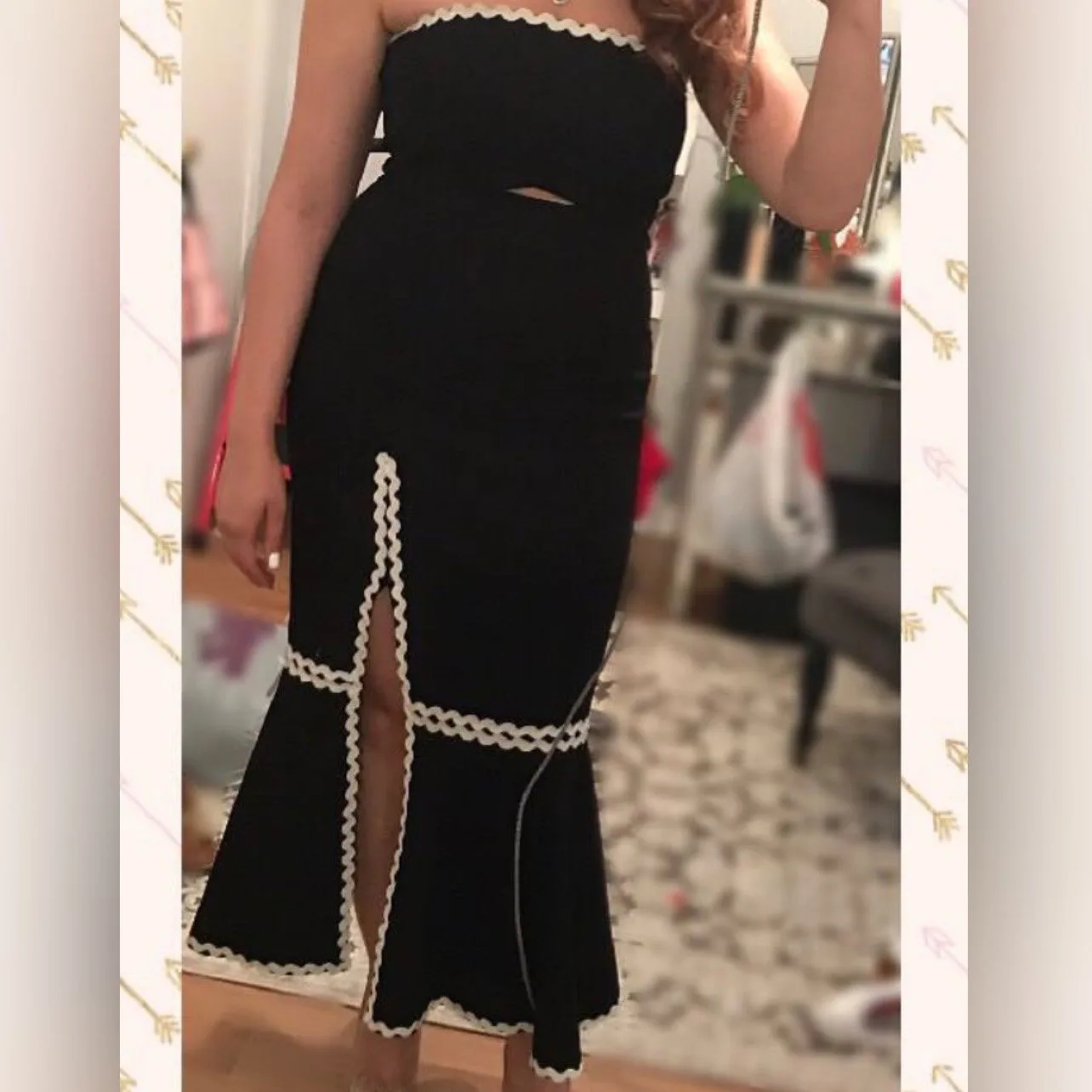 Black strapless dress