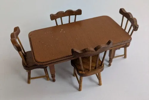 Vintage Dollhouse Dining Set - Table & 4 Chairs image indicator(2)