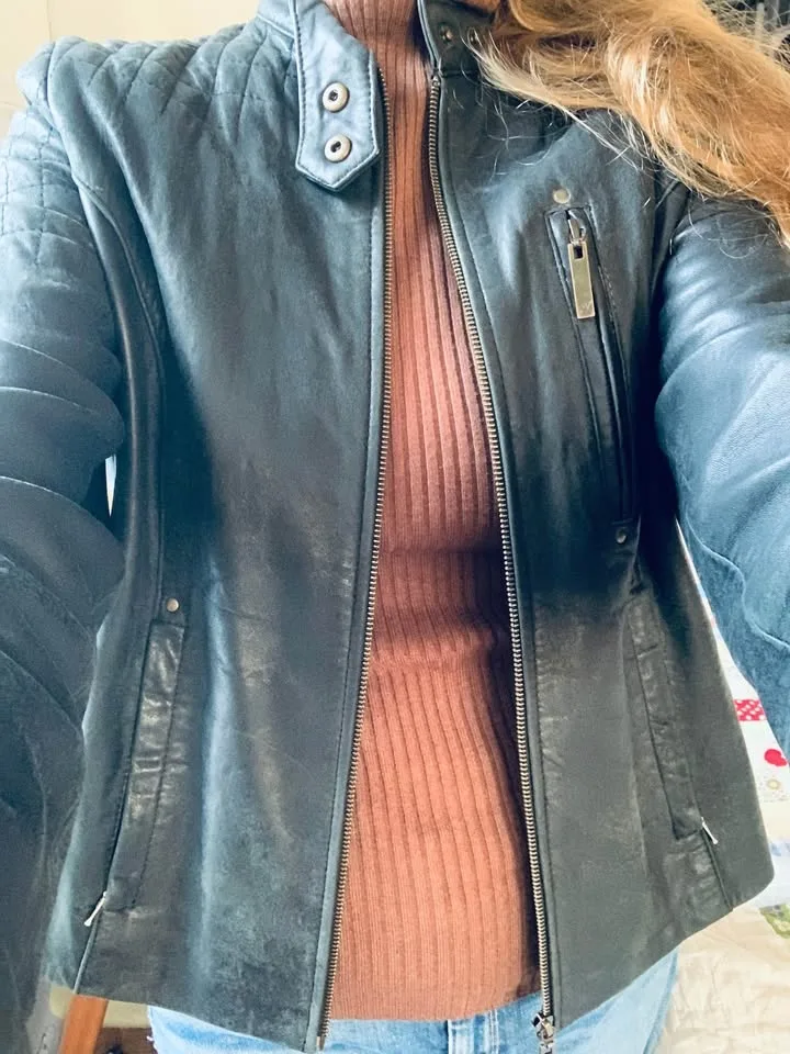 Gorgeous SUPER SUPPLE Black Leather Jacket🖤Women’s. image indicator(10)