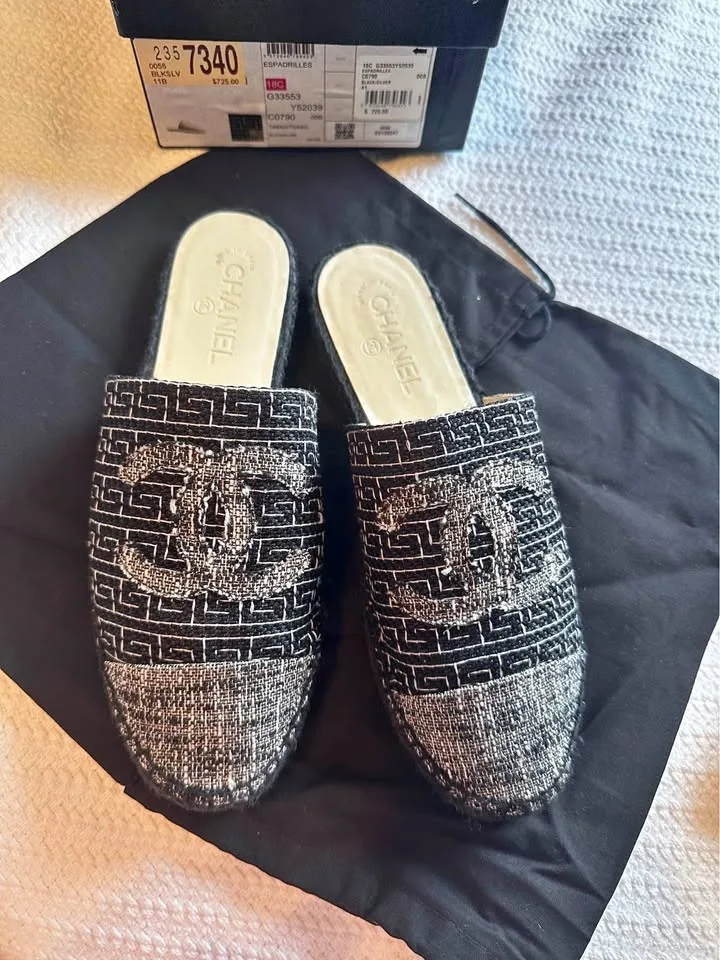 Chanel open back espadrilles