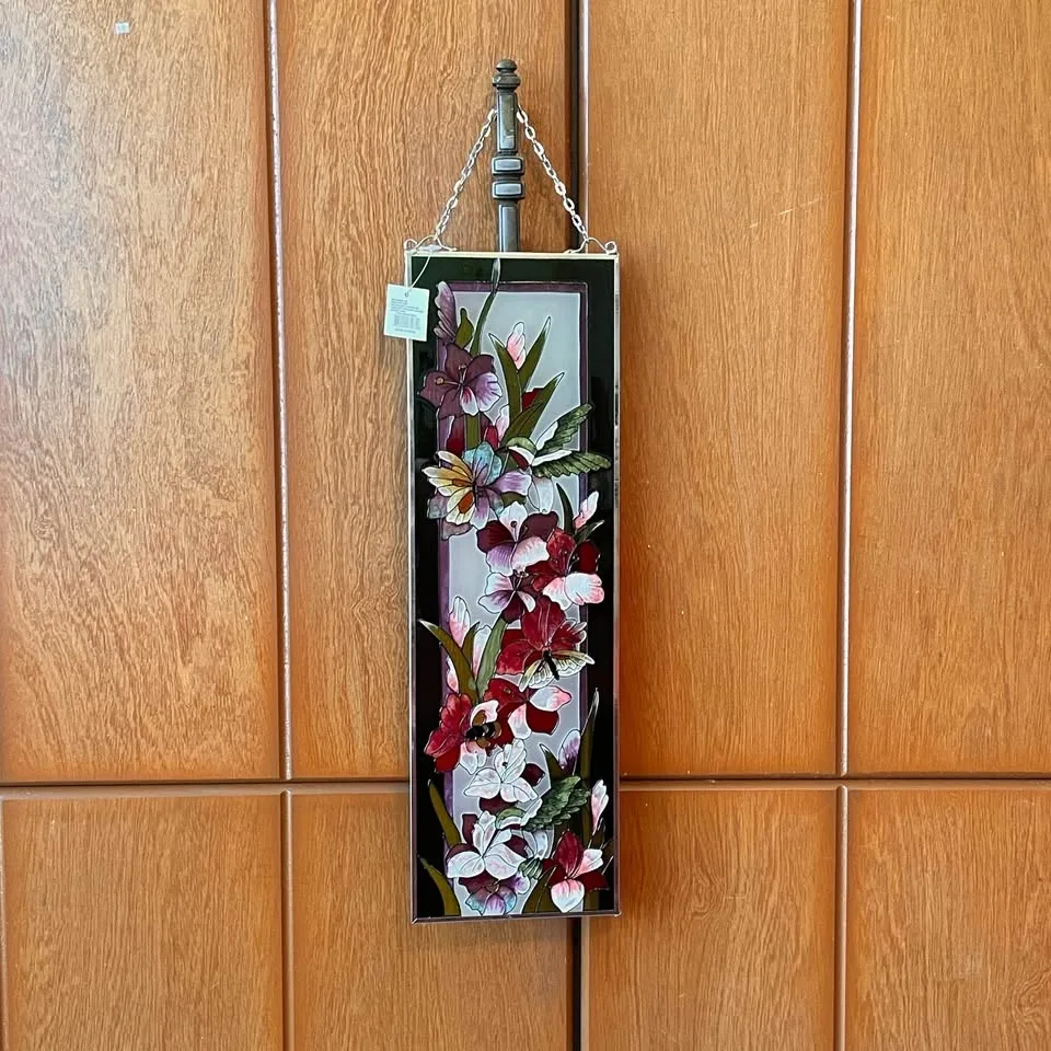 Floral Hanging Panel Faux Stained Glass image indicator(7)