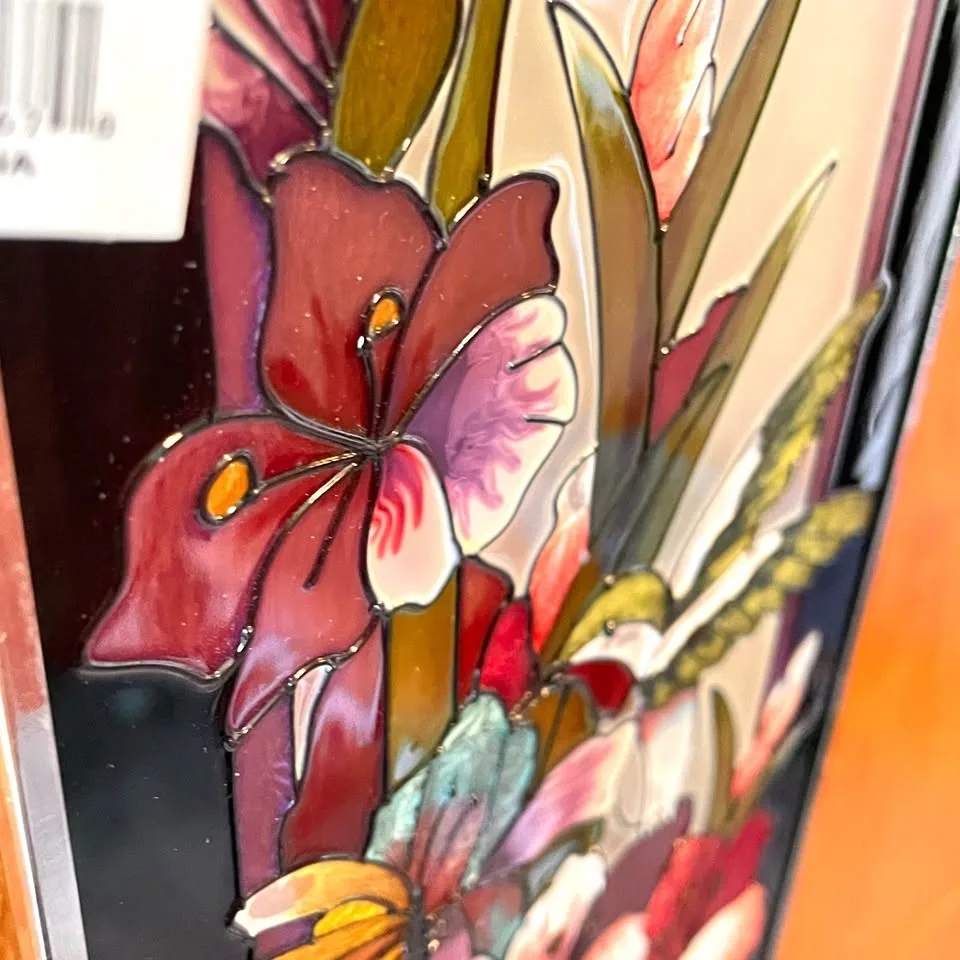 Floral Hanging Panel Faux Stained Glass image indicator(8)