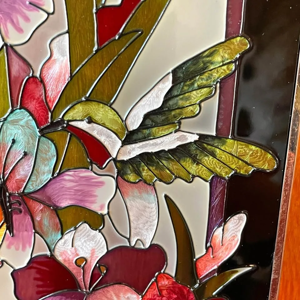 Floral Hanging Panel Faux Stained Glass image indicator(9)