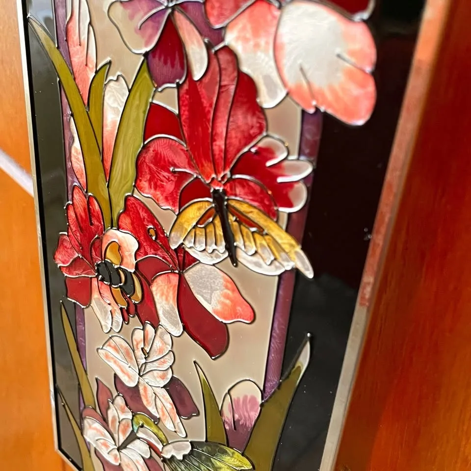 Floral Hanging Panel Faux Stained Glass image indicator(10)