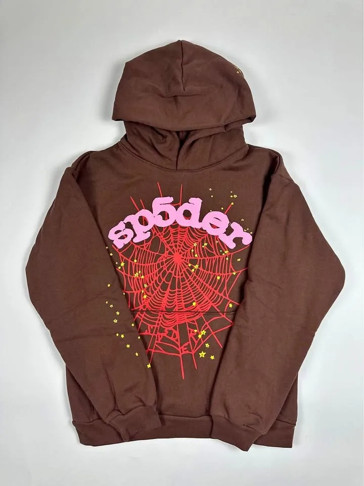 *AUTHENTIC* Sp5der Web Hoodie Brown USED