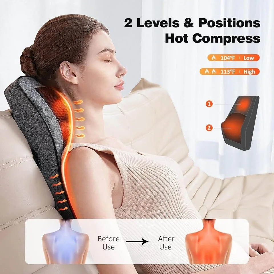 Shiatsu massage cushion with heat image indicator(4)