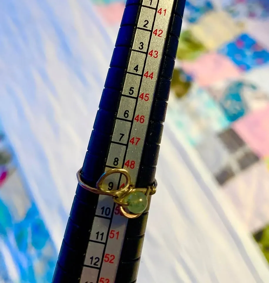 Antique 10k Ring With Jade Bead image indicator(4)