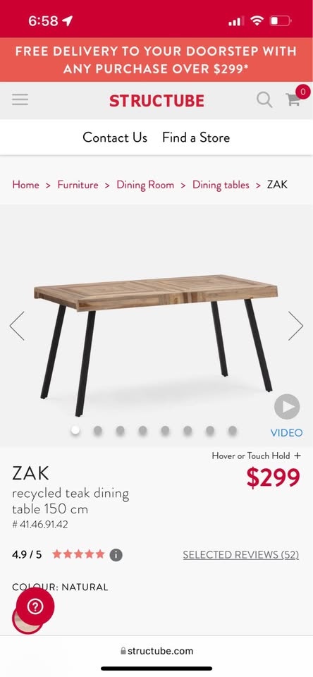 Structube teak wood dining table - photo 2