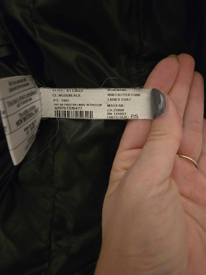 Womens leather down filled winter jacket size small - photo 4