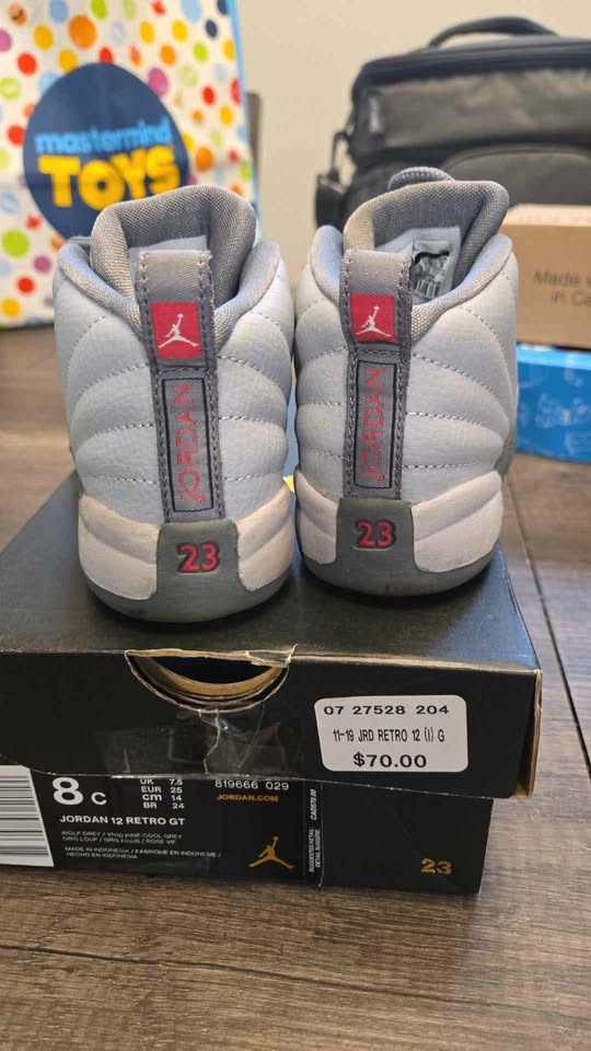 kids Jordan 12 Retro GT in wolf grey size 8c - photo 3