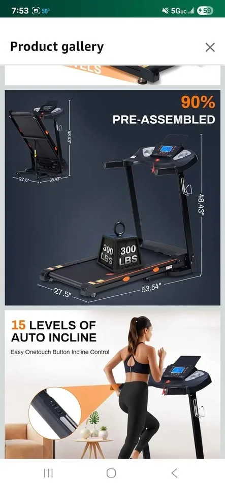 ECHANFIT Treadmill Foldable 15% Auto Incline image indicator(6)