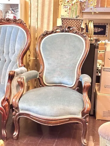Vintage French Rococo Revival Accent Chairs (Pair) image indicator(3)