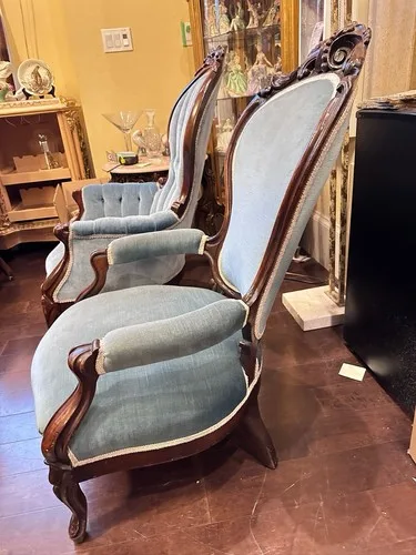 Vintage French Rococo Revival Accent Chairs (Pair) image indicator(7)