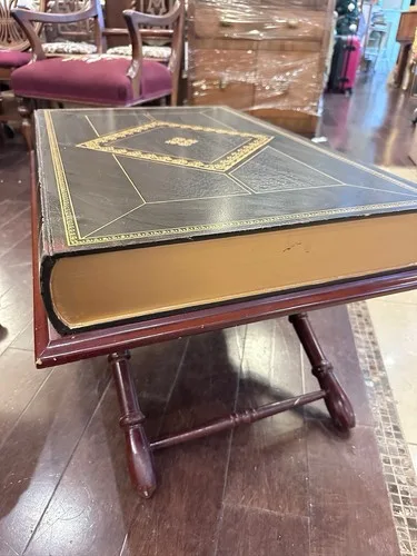 Vintage Oversized Book Coffee Table on Wooden Stand image indicator(2)