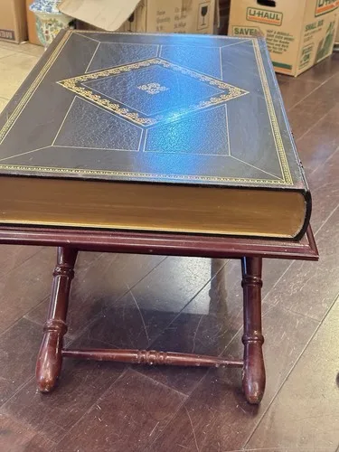 Vintage Oversized Book Coffee Table on Wooden Stand image indicator(3)