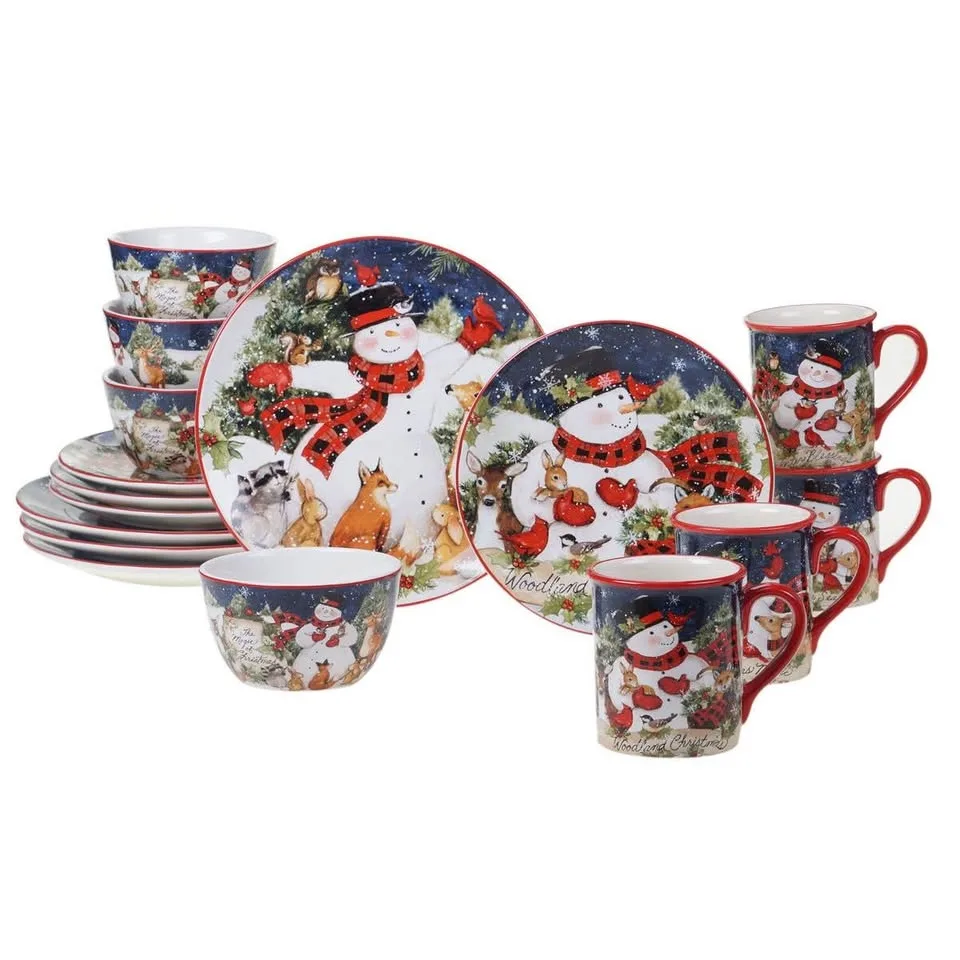 Certified International Christmas Snowman 16Pc Dinnerware image indicator(5)