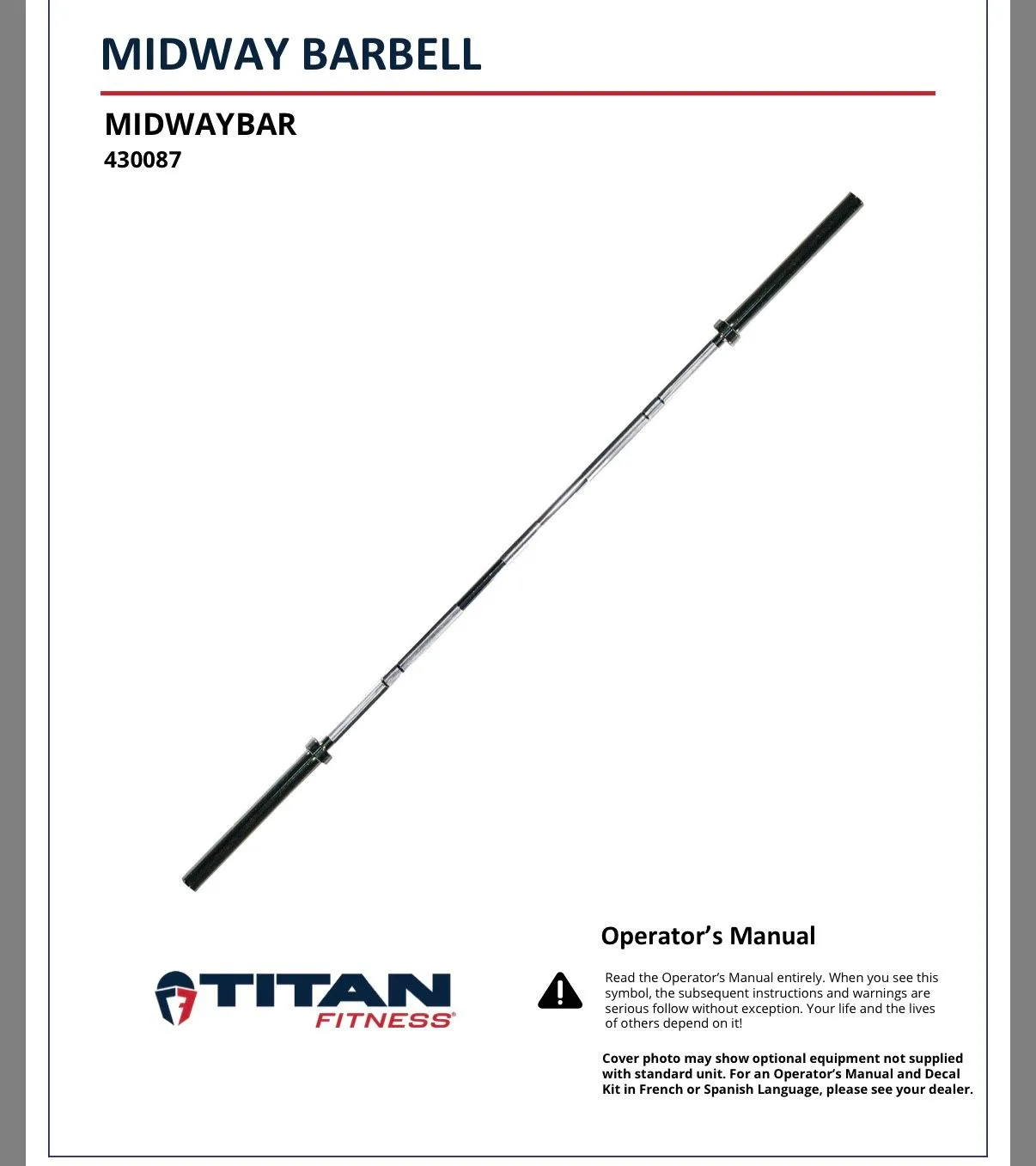 Titan Fitness Olympic Power Barbell image indicator(5)
