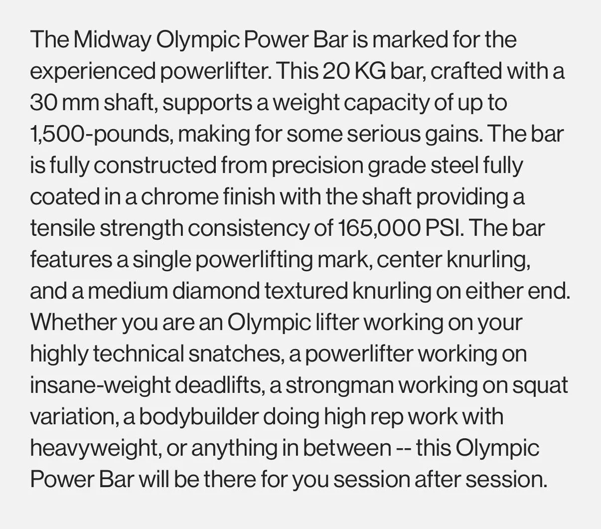 Titan Fitness Olympic Power Barbell image indicator(6)