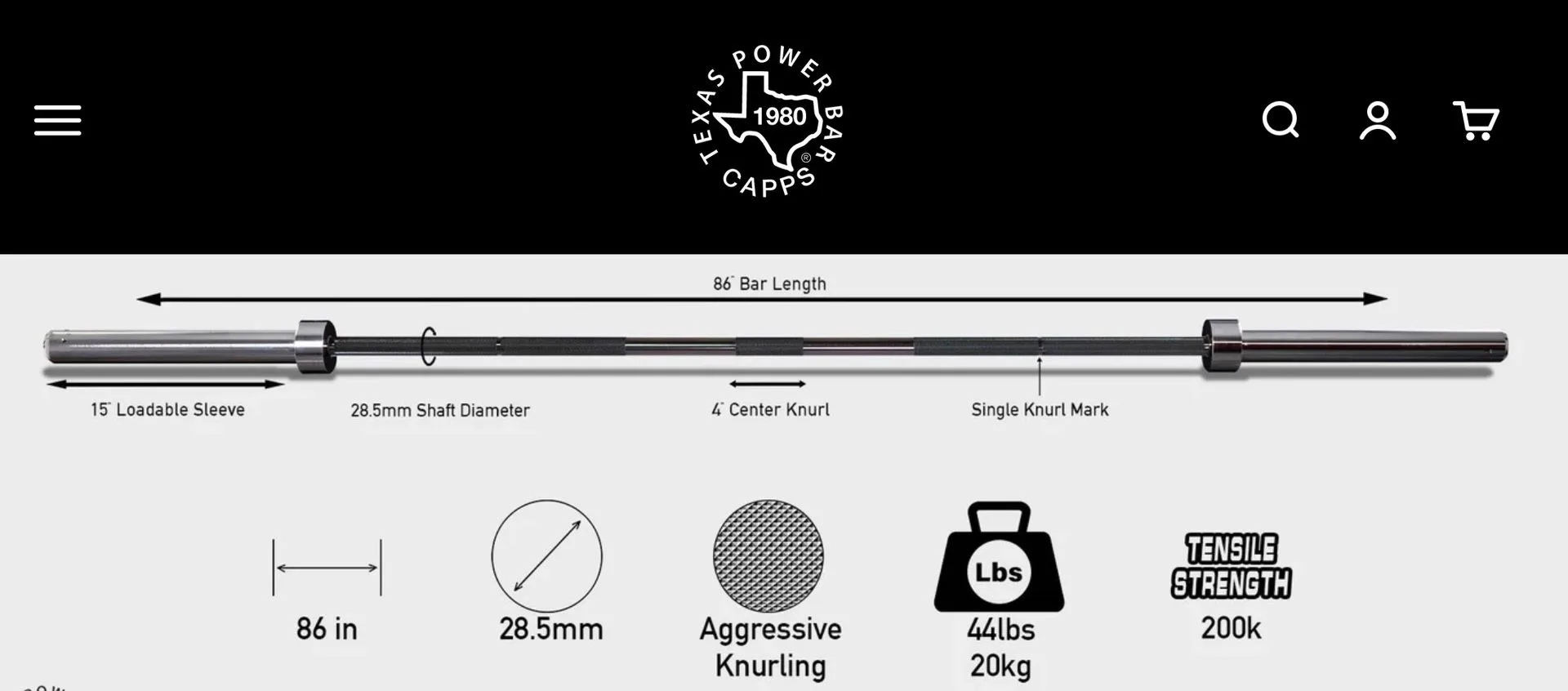 Texas Power Bar Olympic Barbell image indicator(7)